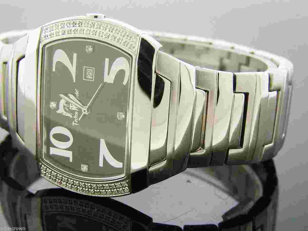 Techno Master Women Swiss Movt 0.60ct Diamonds Stainless Steel Band Tm-2076