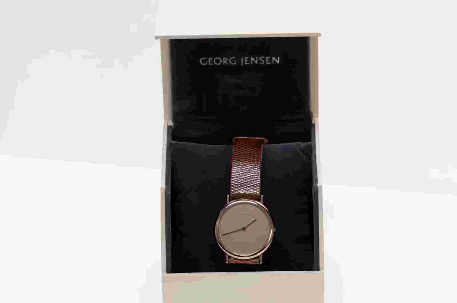 Georg Jensen Lizard Strap Steel Watch 347
