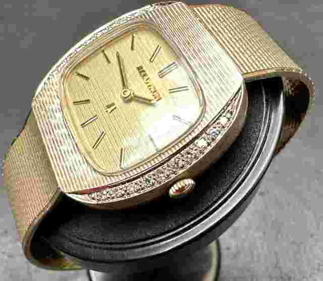 Vintage Solid Yellow 14K Gold & Diamond Accutron Men’s Watch AMAZING!