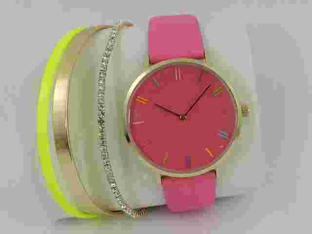 INC International Concepts Women's Pink Strap Watch 38mm Gift Set