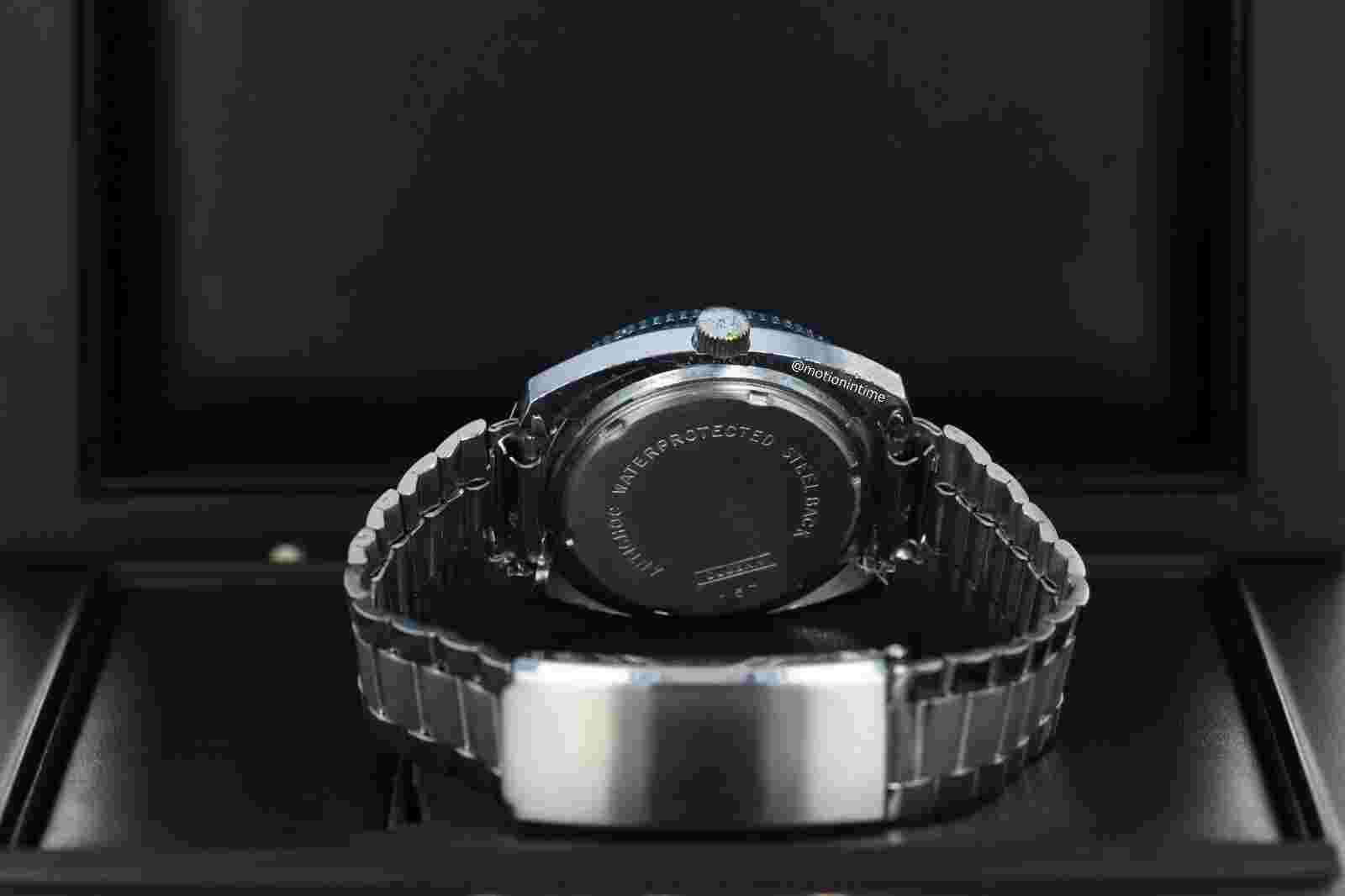 Dugena Watertrip Vintage 37mm Blue Dial Watch on Stainless Steel