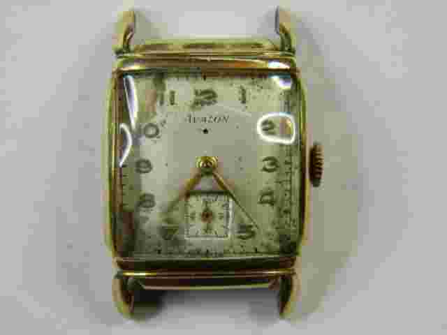 VINTAGE SWISS AVALON 10K GOLD FILLED MENS 17J WATCH - RUNS - REPAIR