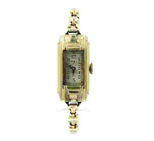 Ladies Petite Vintage RIMA Rectangle Swiss 7 Jewels Winding Watch