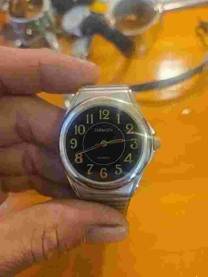 Embassy Black Faced EM009 367 PC21 MENS WATCH VINTAGE