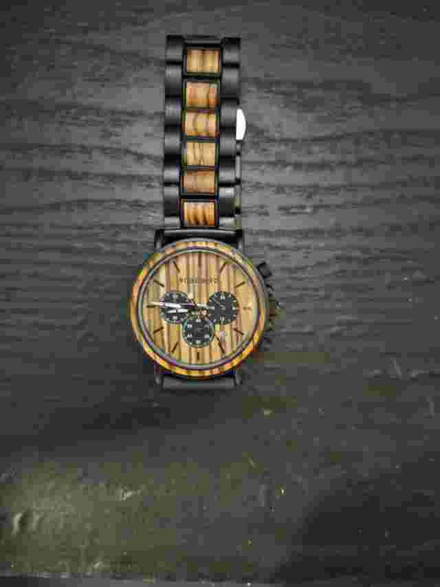 Bobo Bird Wood Chronograph Watch Men Brown Date To My Son Enraving