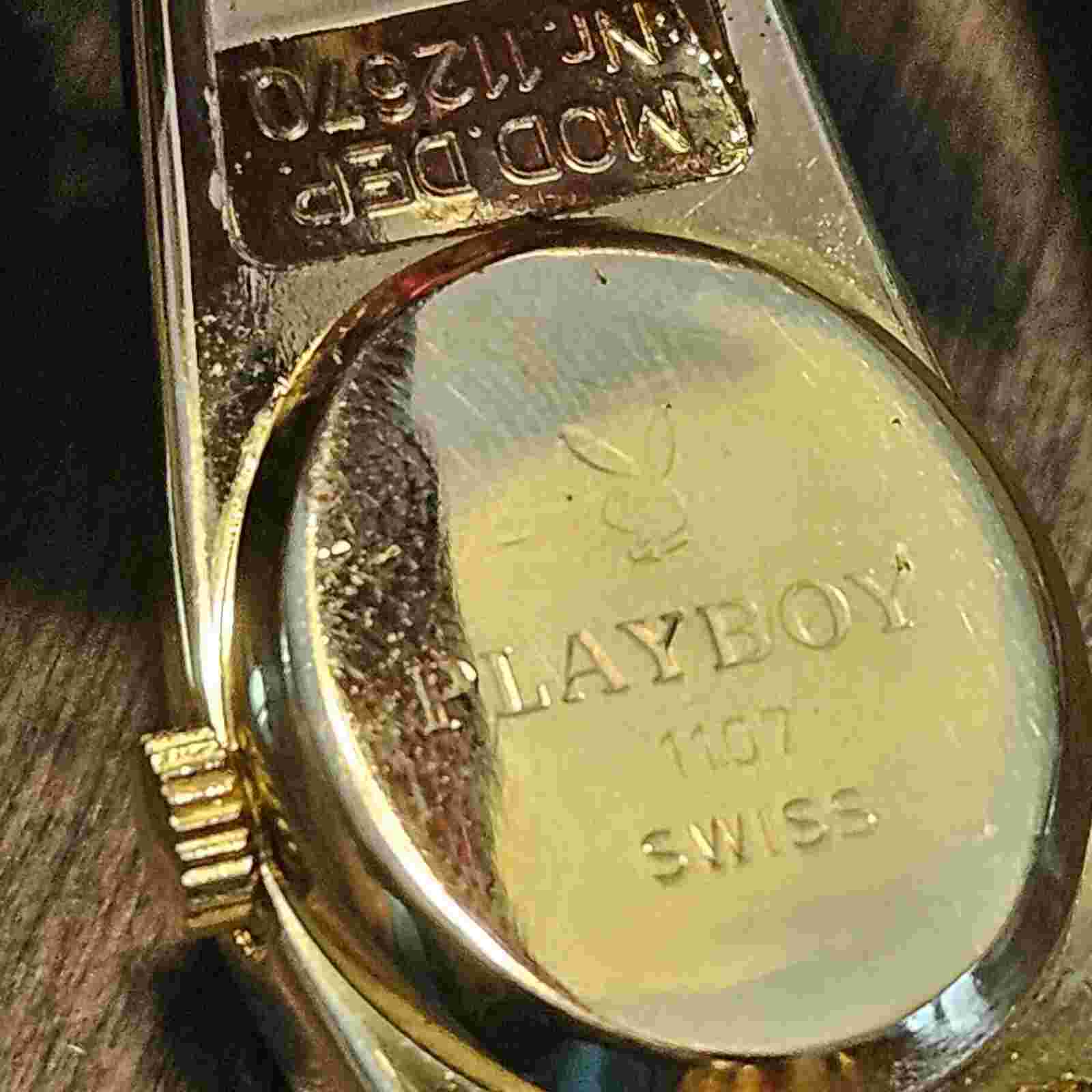 Vtg Playboy Swiss Ladies 2.5" Oval Bangle Watch ~Runs For A Short Time~ our# B65