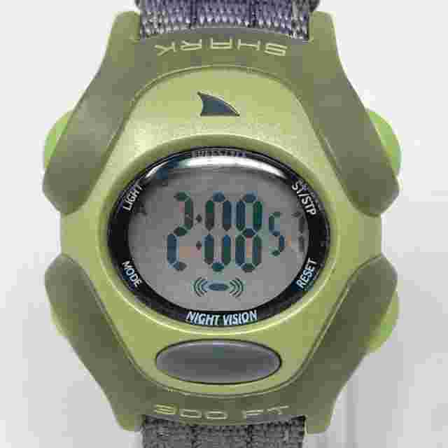 Freestyle Shark Watch Women 34mm Green Gray Nylon 100M WR Backlight New Battery
