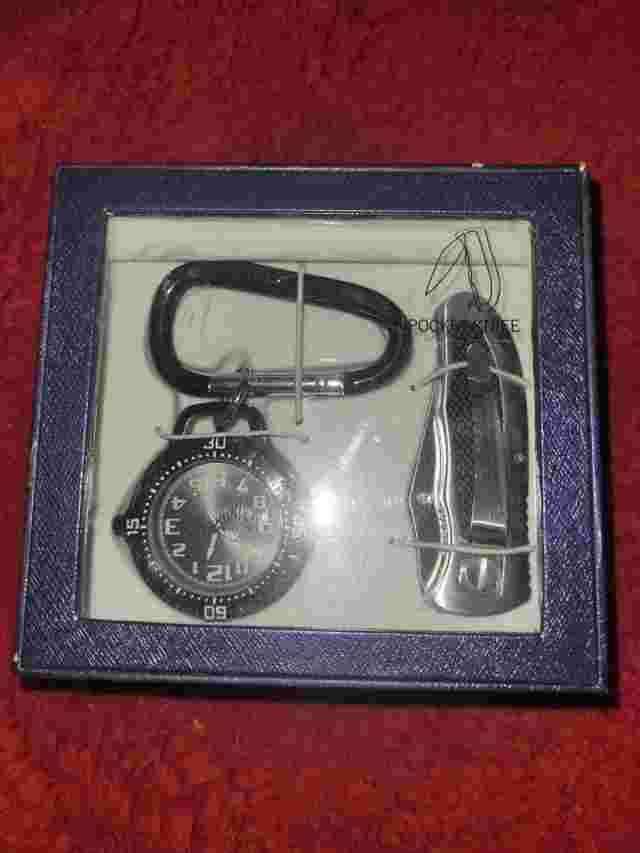 Pocket Knife And Pocket Watch In Case