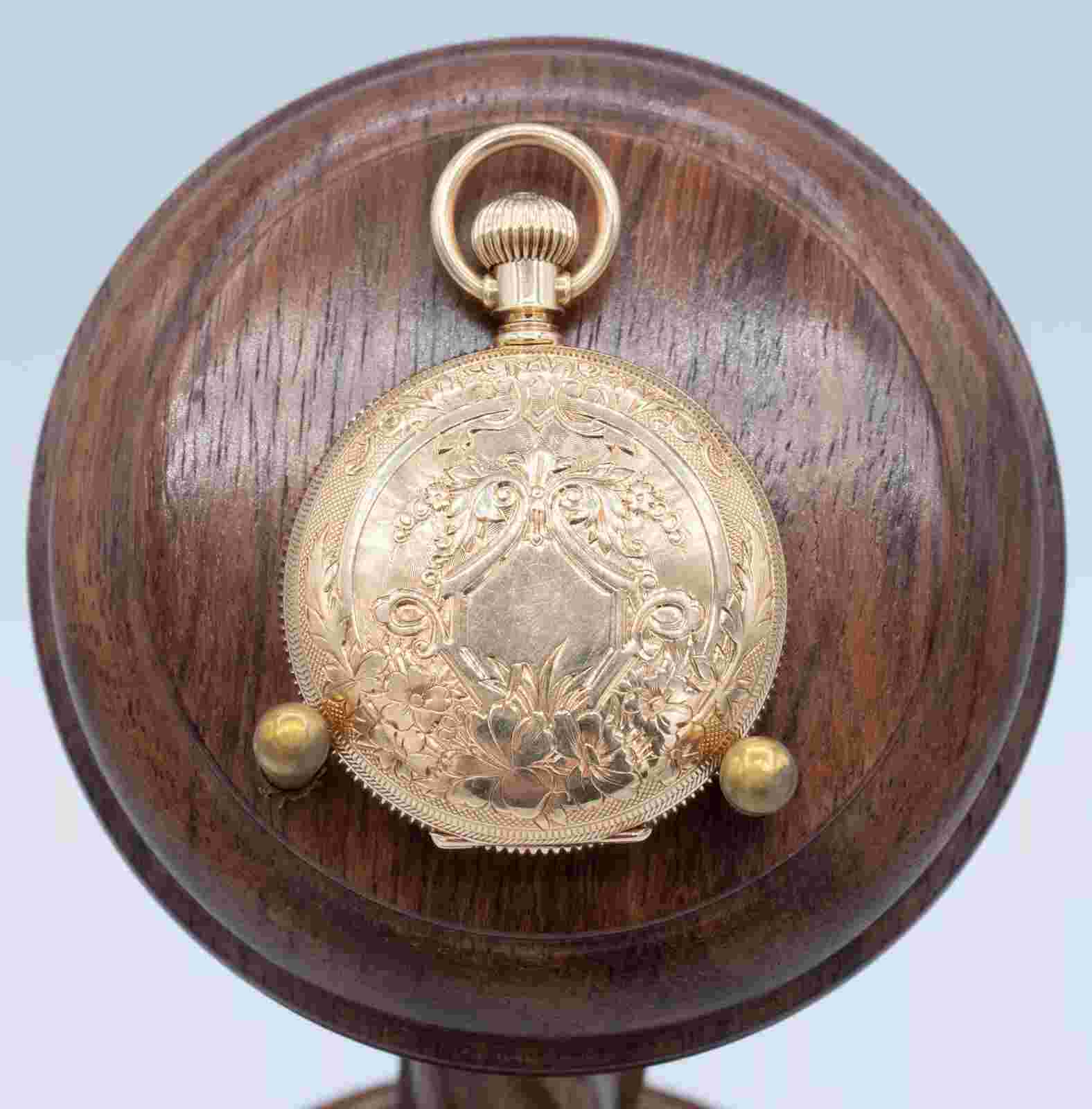 14KT Yellow Gold Antique 1874 Illinois Hunter Pocket Watch 11 Jewels Roman READ!