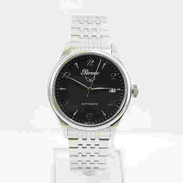 Perseo Men's Mechanical Automatic Watch With Winged Wheel Steel Case 39 Mm