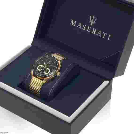 Maserati Traguardo R8873612010 Gold Tone Mesh Strap Men's Wrist Watch
