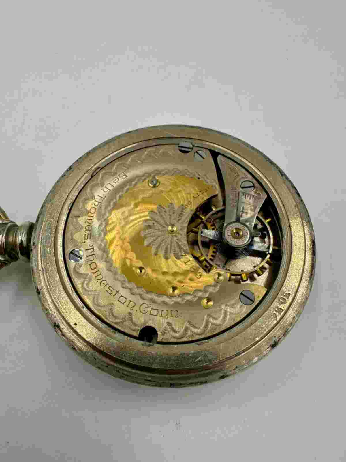 Seth Thomas Grade 37 7J 18S Pocket Watch Runs Dueber Silverine Case Circa 1903