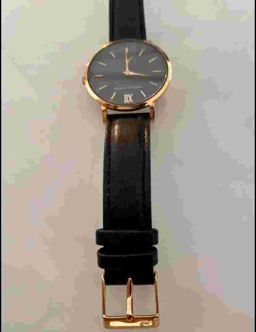 Larson & Jennings unisex watch Lugano Jura 38 MM Black leather wristband