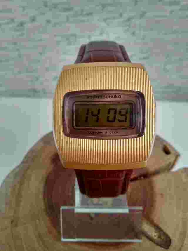 Vintage LIMITED Soviet digital watch Elektronika 3049 Gold Plated AU5 USSR 1970s