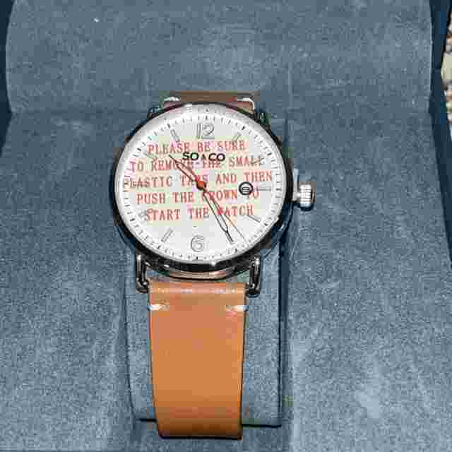 SO & CO NEW YORK Madison B110027 40mm Watch Tan Leather Strap/ Silver Case
