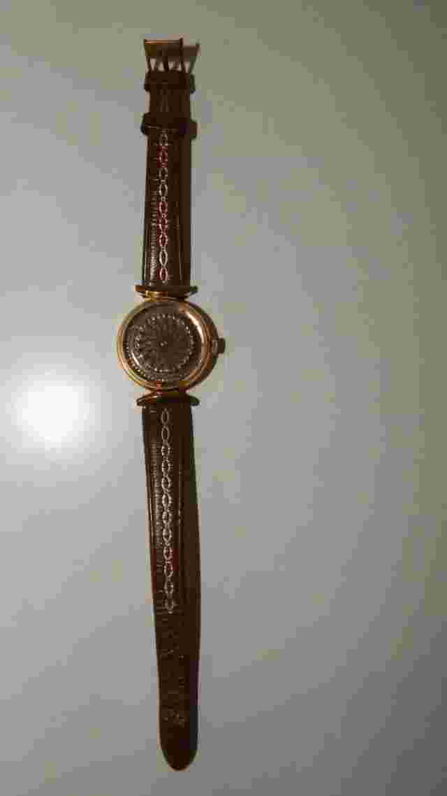 ERNST BOREL Cocktail Kaleidoscope Crystal Dial Manual 17 Jewel Swiss Watch Brown