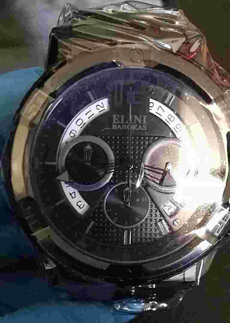 ELINI Barokas Men's Spirit Collection Swiss Quartz Black Stainless Steel Watch