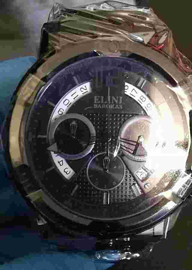 ELINI Barokas Men's Spirit Collection Swiss Quartz Black Stainless Steel Watch