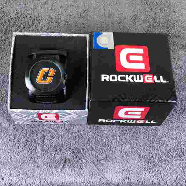 Rockwell Men Black Leather Bund Strap Round 44mm Quartz Analog Watch 8" With Bow