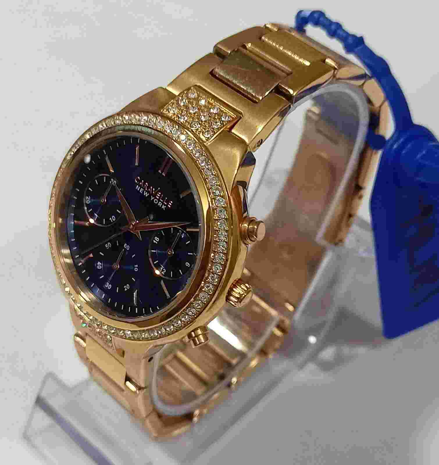 44L181 CARAVELLE WOMEN'S ANALOG DISPLAY QUARTZ ROSE GOLD WATCH MV-16