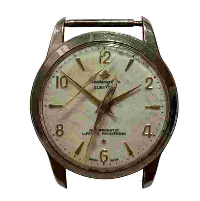 Vtg Remington Electra Wrist Watch Mens SWISS Antimagnetic Diamond Tooled AS IS