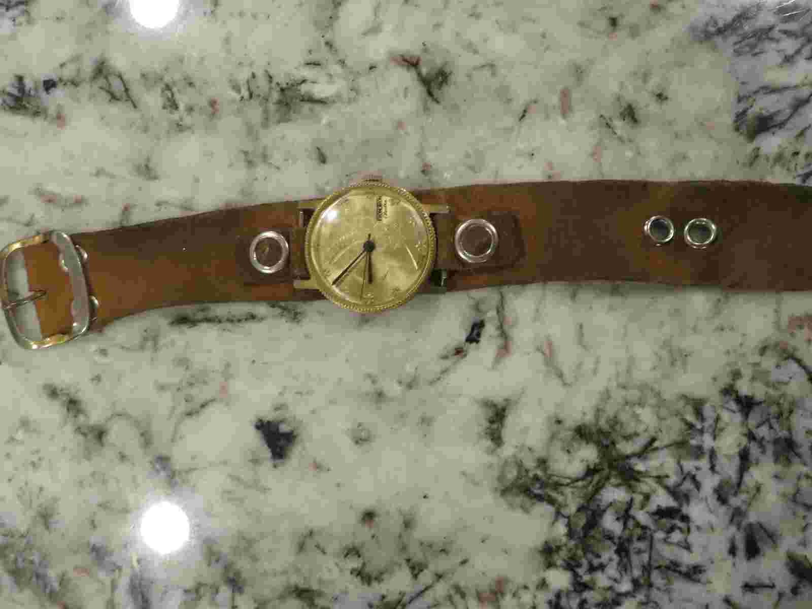Vintage Kronotron Electra $20 Liberty Head Coin Swiss Watch - Working LOOK