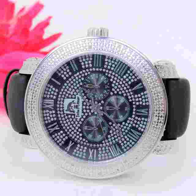 Techno Master Men's watch 0.25 TCW Dia's w/ Black Deploy Band TM2108 -MUST SELL
