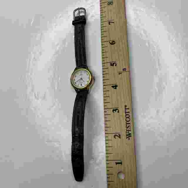 A Kreisler Chrono Japan Gold Black Leather WR30M Ladies Stainless Untested