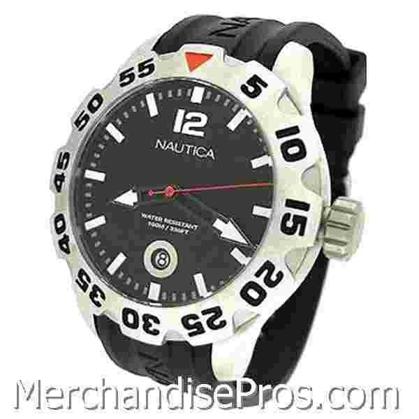 NWT NAUTICA MEN'S DIVER WATCH WITH DATE DISPLAY 100M WATER RESISTANT N14600G NEW
