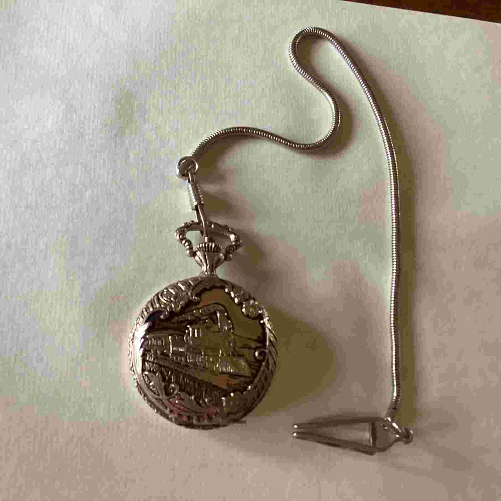 Henry V Antimagnetic Pocket Watch Locomotive Train Gold Tone Hong Kong