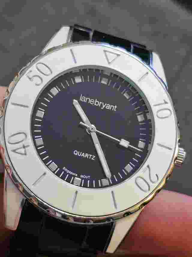 lane bryant 90822 WOMANS WATCH. BLACK DIAL. CLEAN