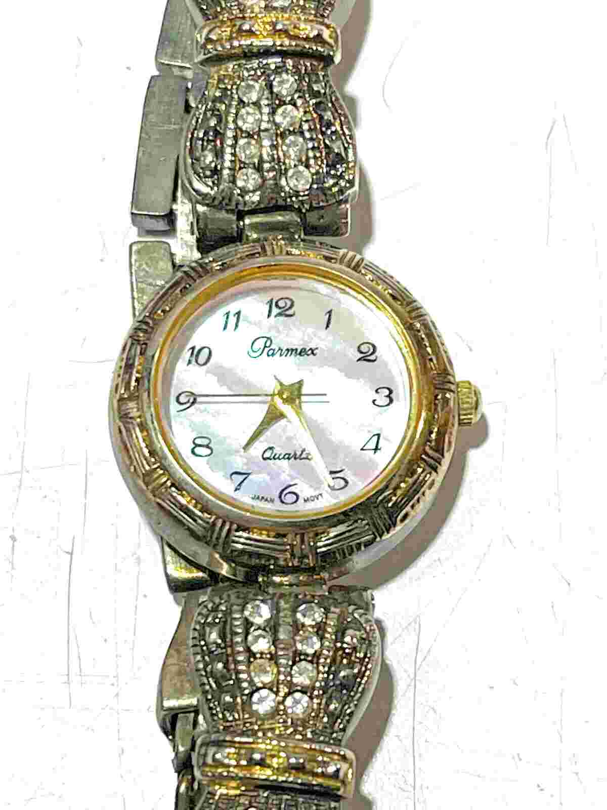 Vintage Ladies Parmex Watch Silver Toned Bow Band