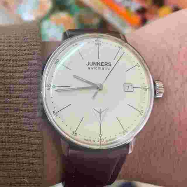 Junkers Bauhaus Ref.6050 Men's Watch Beige Dial Analog Automatic Germany Made