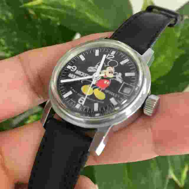 Wristwatch Retro Bradley Walt Disney Mickey Mouse Swiss Made Analog