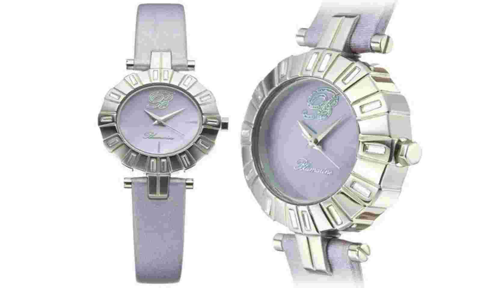 NEW Blumarine 3151LS Women's Essence Collection MOP Purple Strap Silver SS Watch