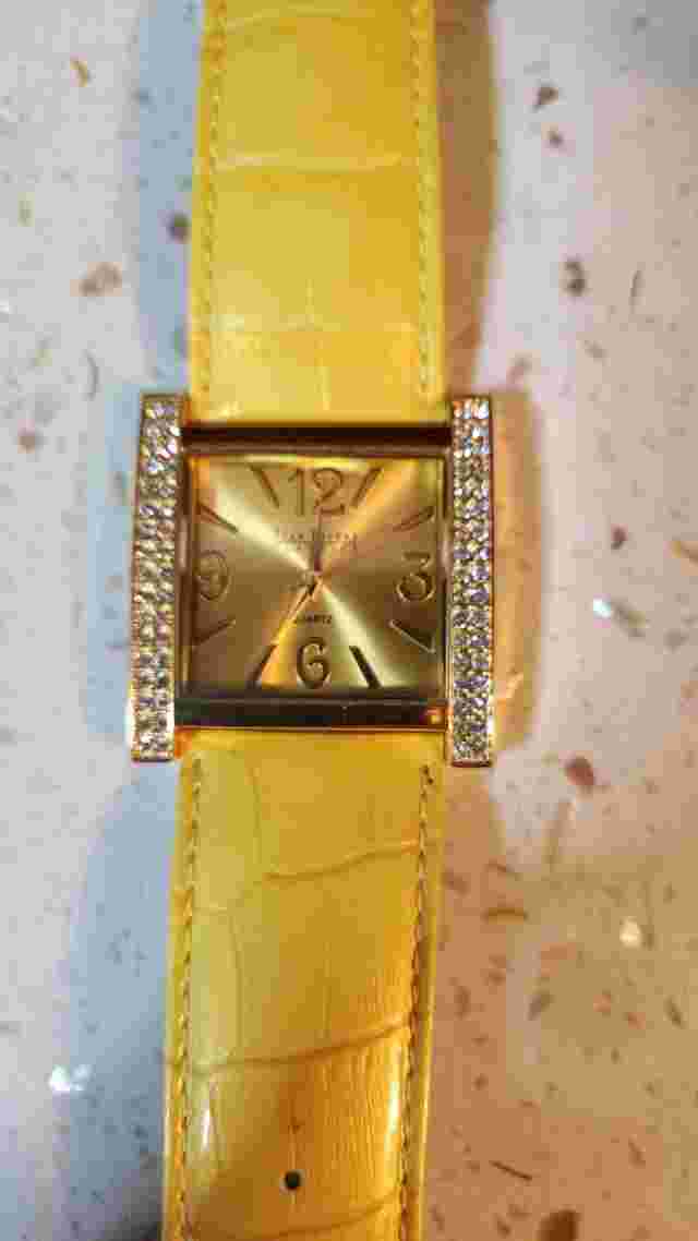 Joan Rivers Rhinestone Leather Watch