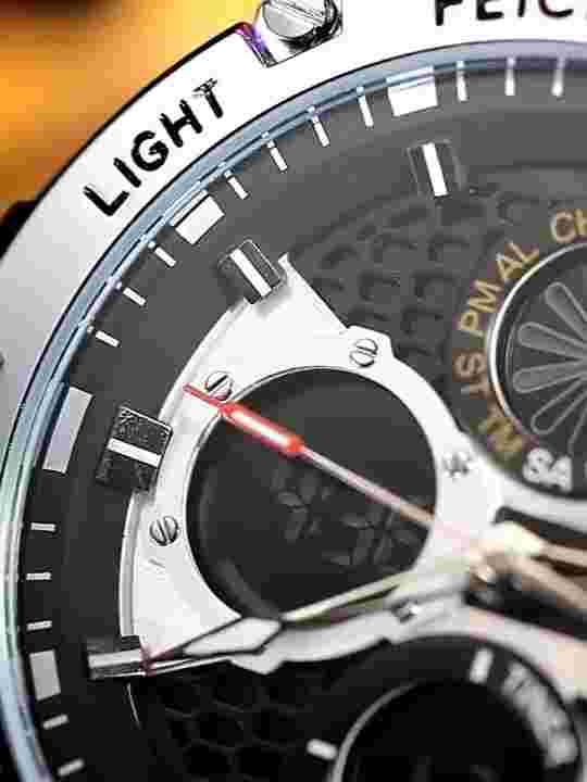 Men's Quartz Watch Chronograph Waterproof Leather Strap Luminous Analog-Digital