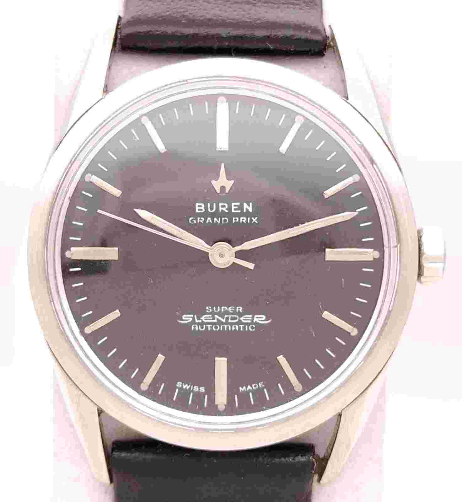 BUREN GRAND PRIX SUPER SLENDER Auto Microtor Cal.1001A Men's 34mm Vintage Watch