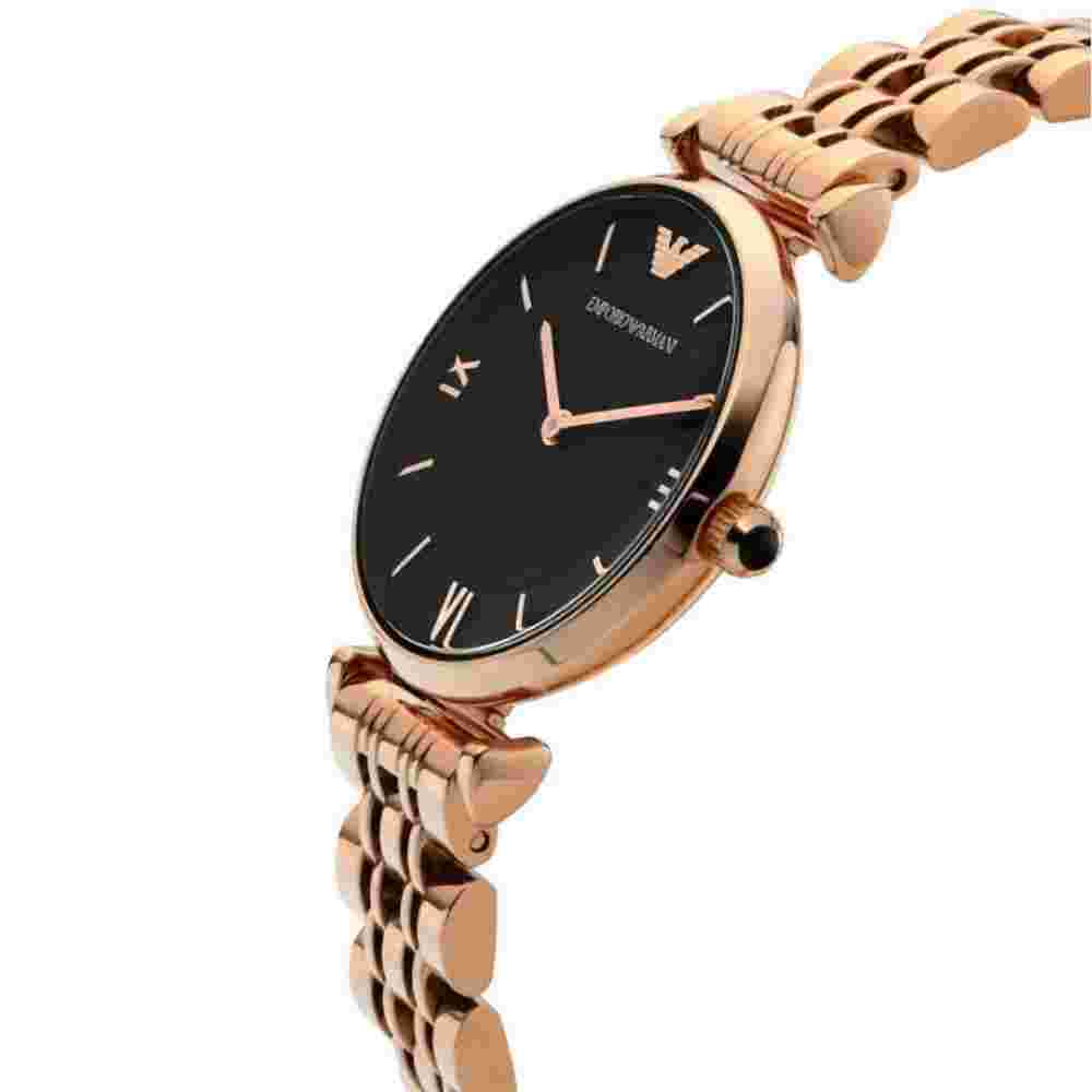 EMPORIO ARMANI GIANNI ROSE GOLD STAINLESS STEEL STRAP WOMEN WATCH AR11145
