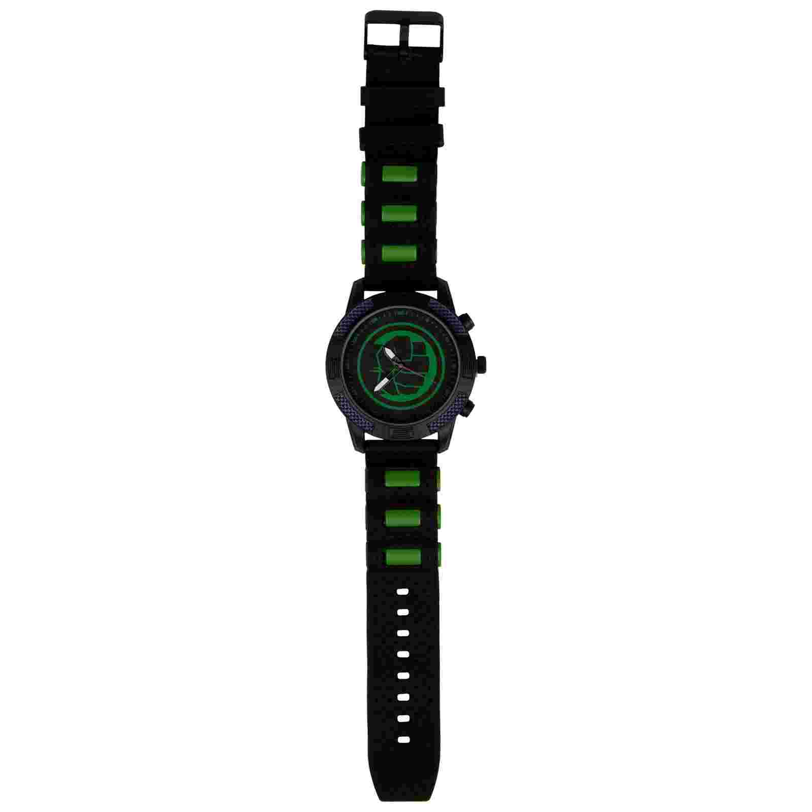 The Incredible Hulk Symbol Marvel Watch with Silicone Band Black