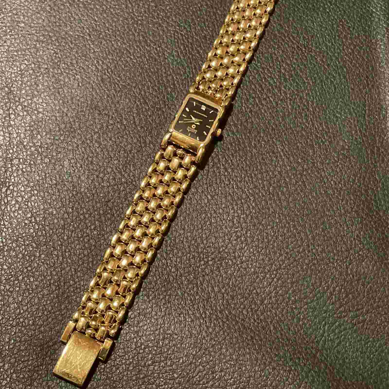 J.B Champion Watch Womens Gold Tone Stainless Steel Classic Designer Gold Dial