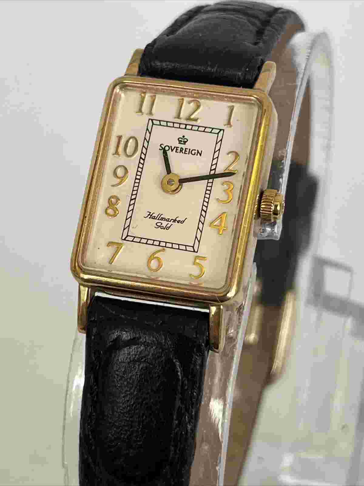 Sovereign 9ct Solid Gold Watch For Ladies