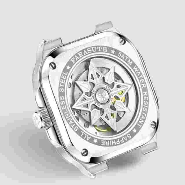 FARASUTE Men Automatic Watch 38mm Square Mechanical Wristwatch Ultrathin 8.9mm