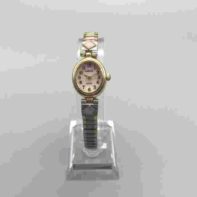 Vtg Watch It Watch Women 18mm Gold Tone Oval Pink MOP Dial Stretch New Battery