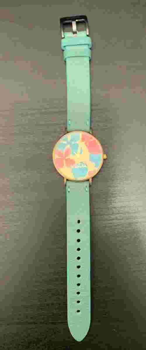 Mistura Menta Floral Watch in Turquoise Gold Hawaii Flowers U, Needs New Battery
