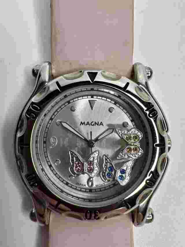Magna 6774 Stainless Steel Electroplated Water Resistant Pink Butterfly Watch
