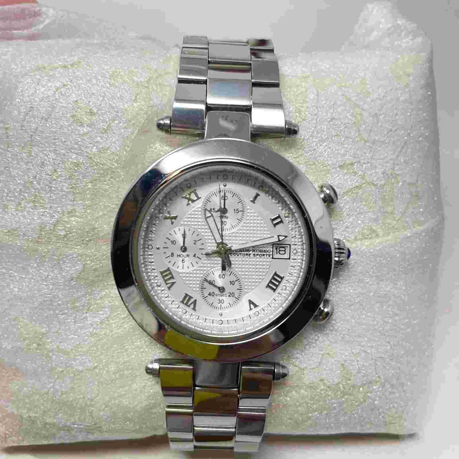 Klaus Kobec Couture Sports Mens Chronograph Watch KKG1913 Working Stainless