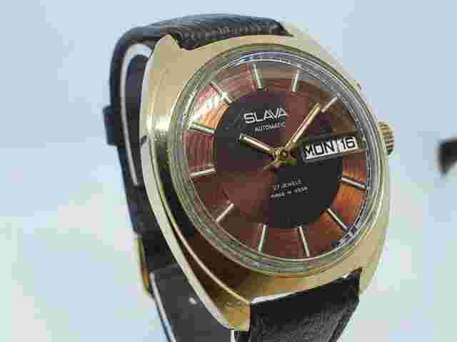 USSR Slava Automatic Military watch present to lieutenant colonel engineer 1977