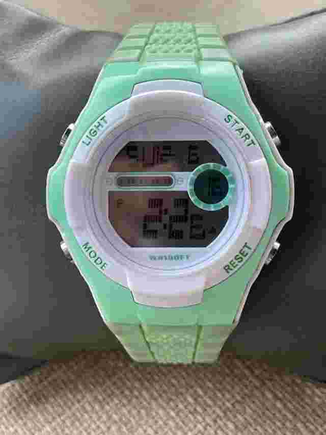 FMD Women Digital Wristwatch Light Green Tone Multi Function Light Up Watch