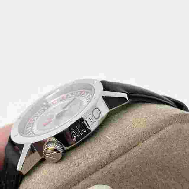 AKTEO Watch Quartz Stainless Men's Roulette Wheel Round Shape France Made